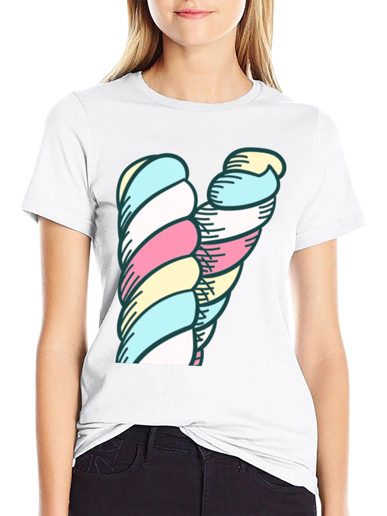 Marshmallow Twist Graphic Tee - Black