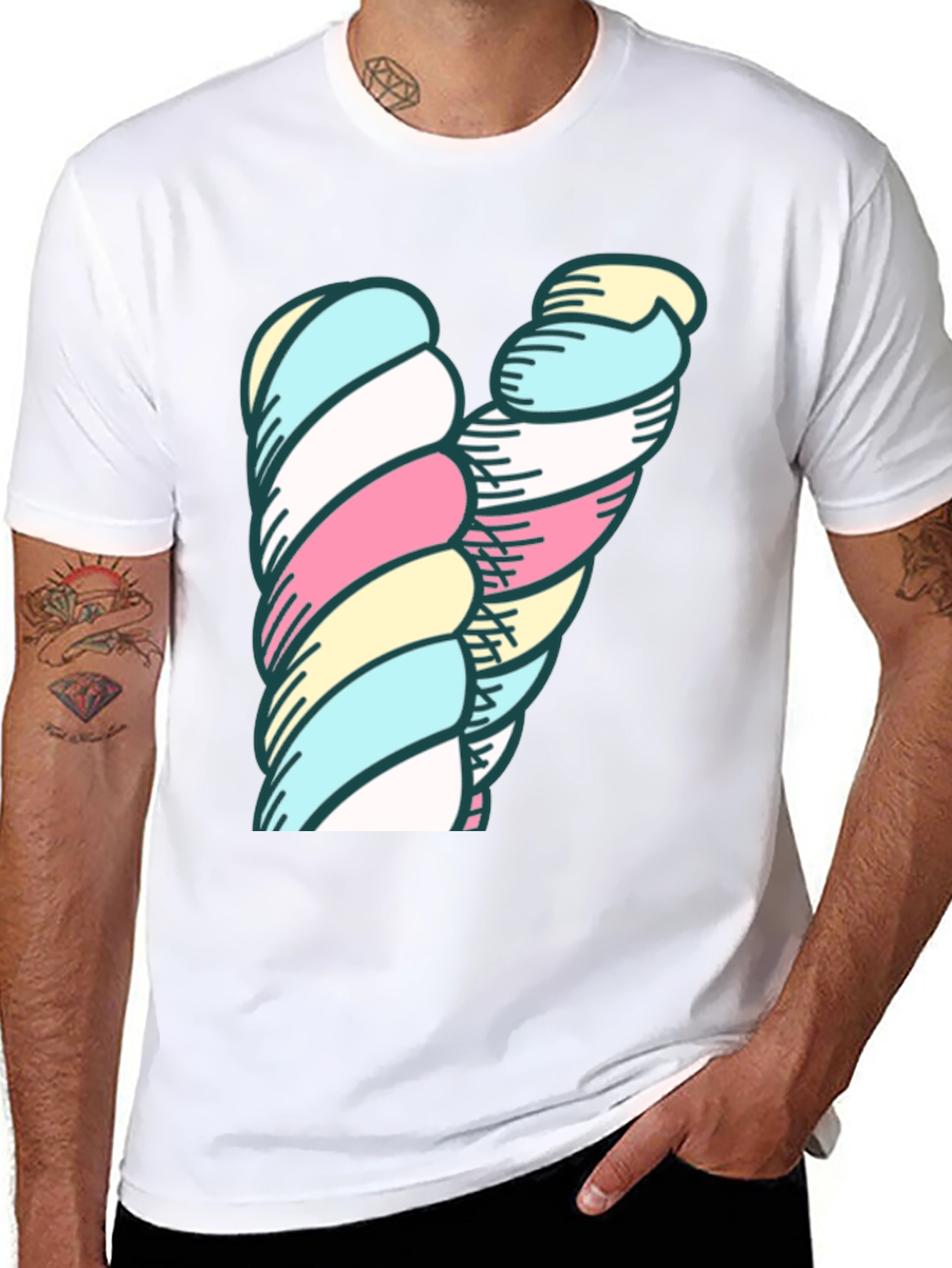 Marshmallow Twist Graphic Tee - Black