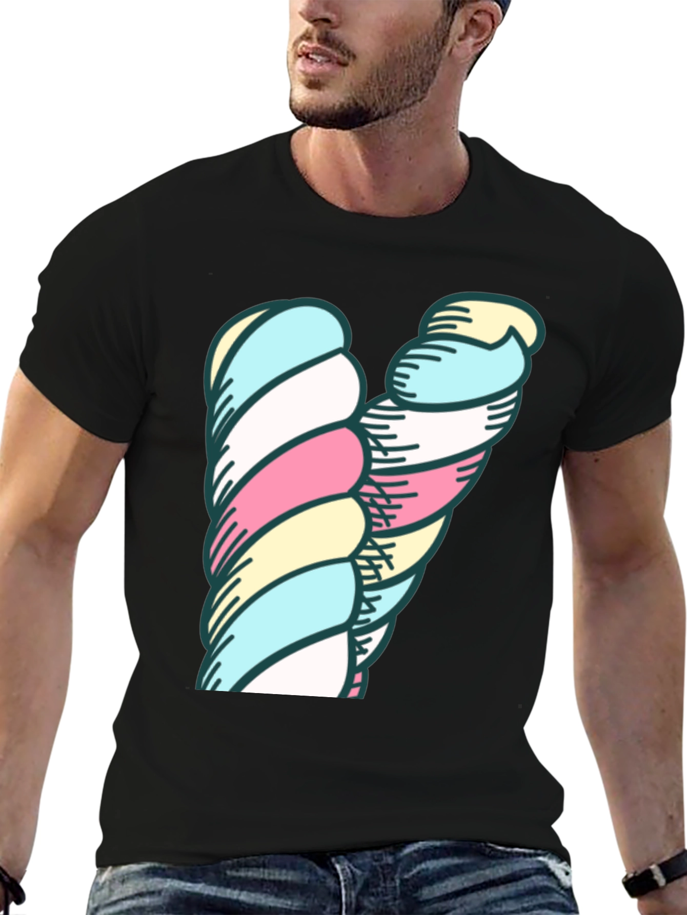 Marshmallow Twist Graphic Tee - Black