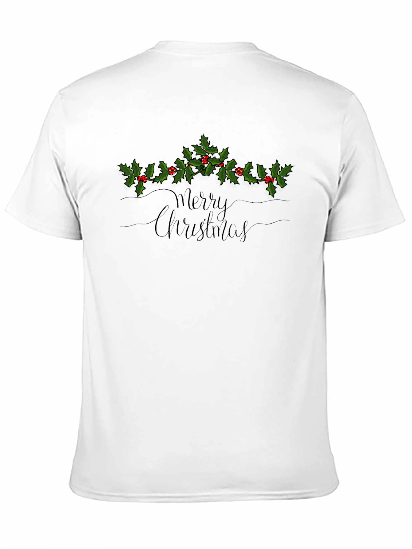 Festive Merry Christmas Holly Berry Graphic Tee