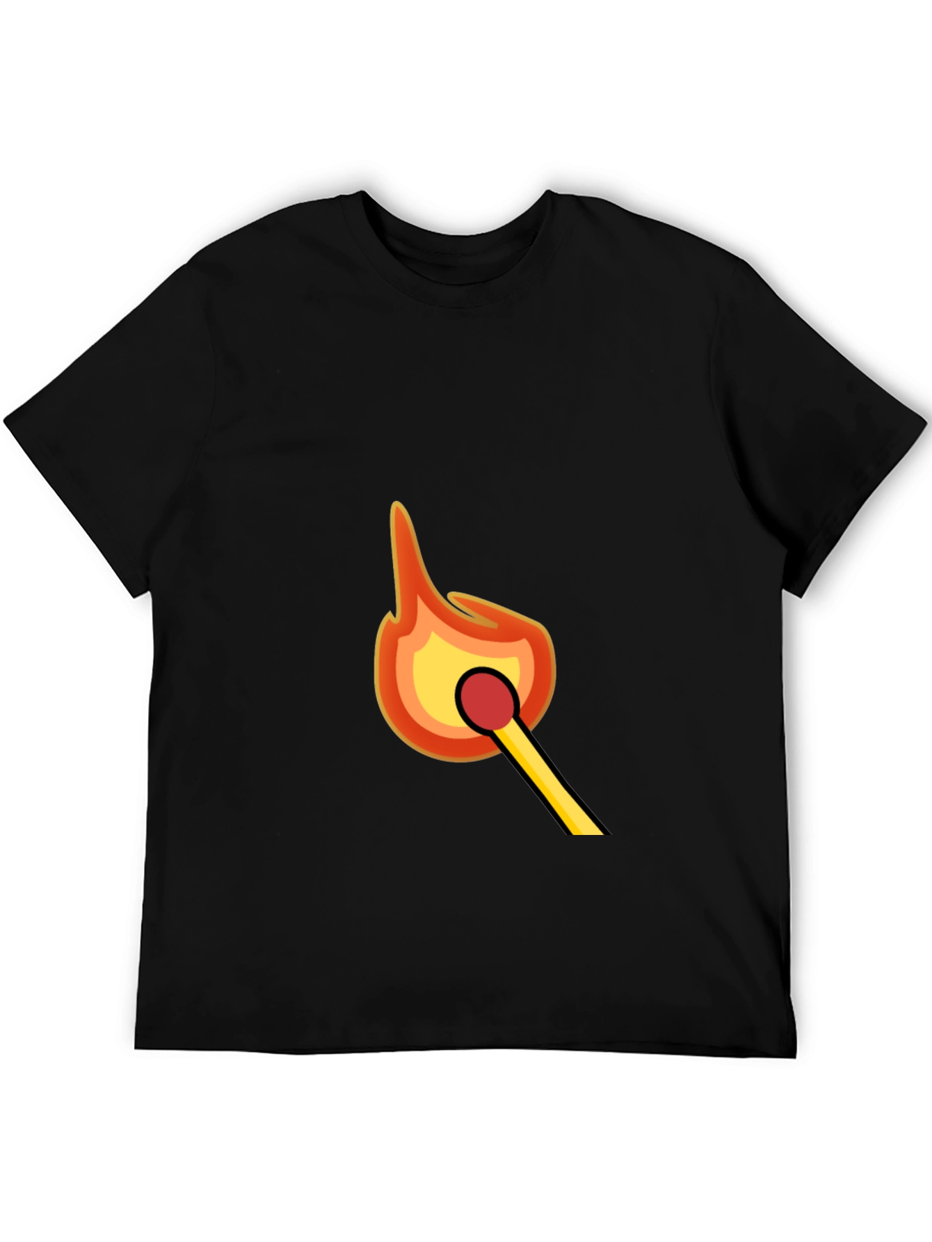 Burning Match Graphic Tee - Black Cotton Comfort