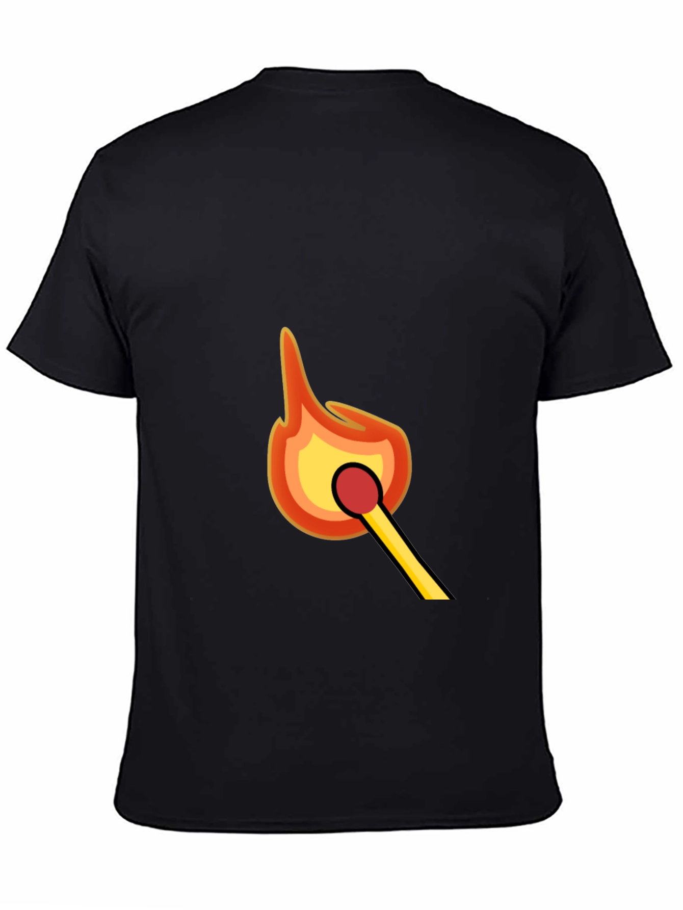 Burning Match Graphic Tee - Black Cotton Comfort
