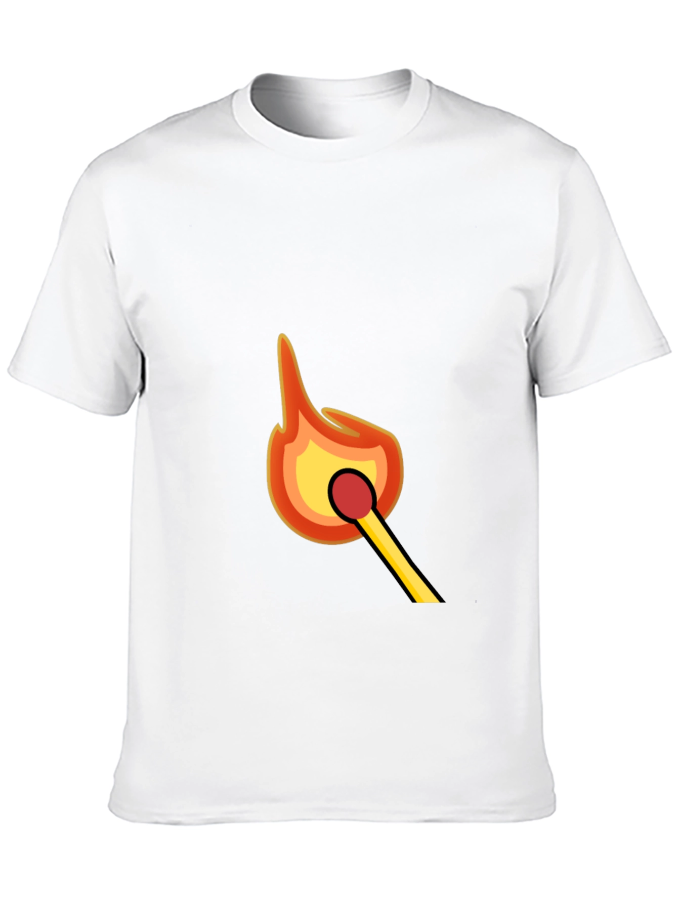 Burning Match Graphic Tee - Black Cotton Comfort