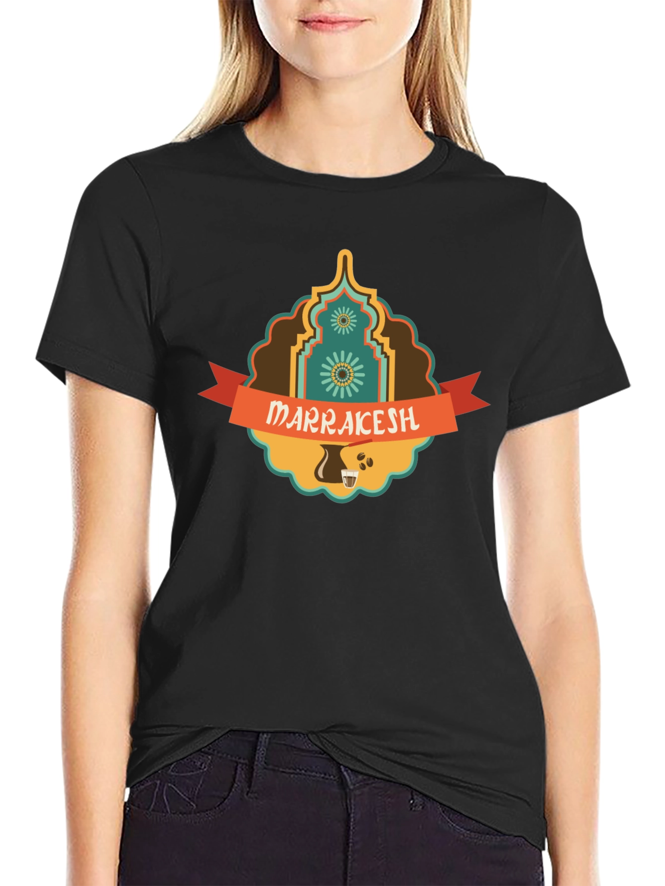 Marrakesh Coffee Culture Black T-Shirt