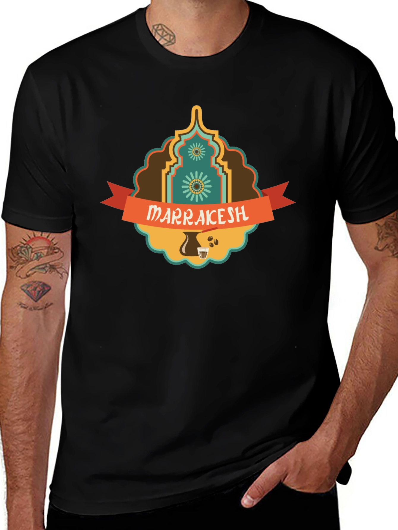 Marrakesh Coffee Culture Black T-Shirt