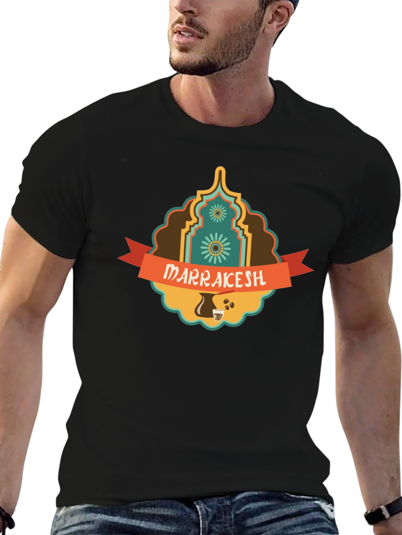 Marrakesh Coffee Culture Black T-Shirt