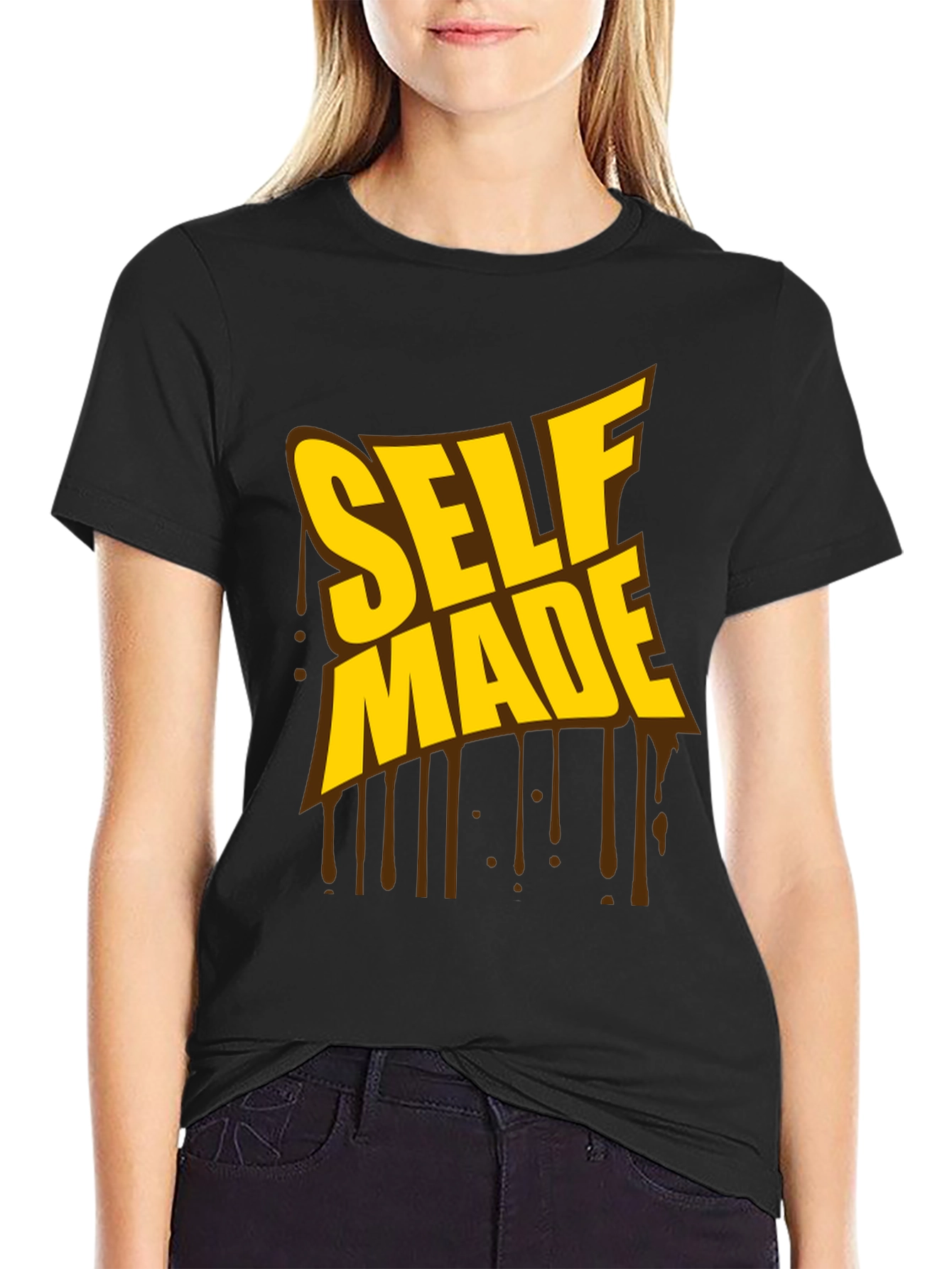 Self Made Graphic Tee - Black Cotton Shirt