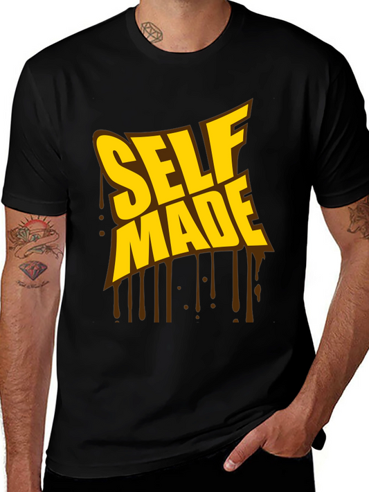 Self Made Graphic Tee - Black Cotton Shirt