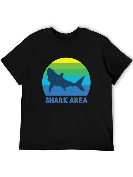 Shark Area Graphic Tee - Mens Summer T-Shirt