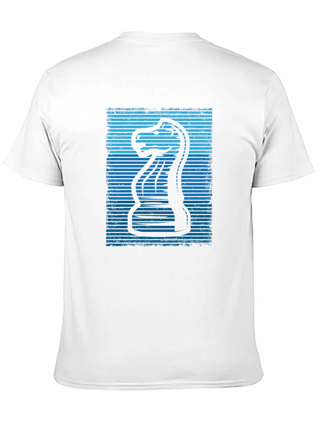Chess Knight Graphic Tee - Cool Blue Design