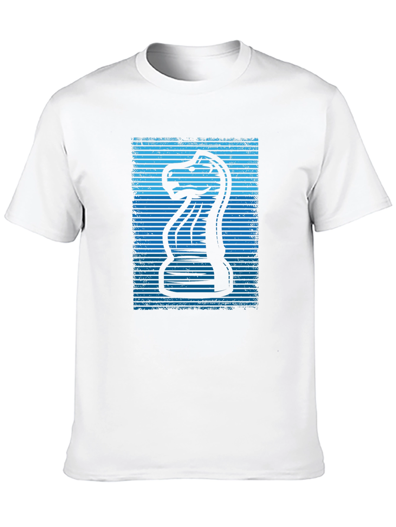 Chess Knight Graphic Tee - Cool Blue Design