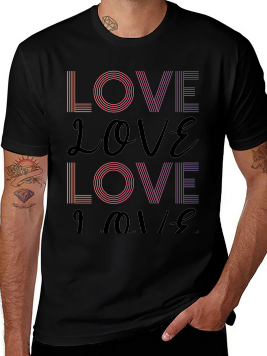 Retro Love T-Shirt - Stylish Gradient Design