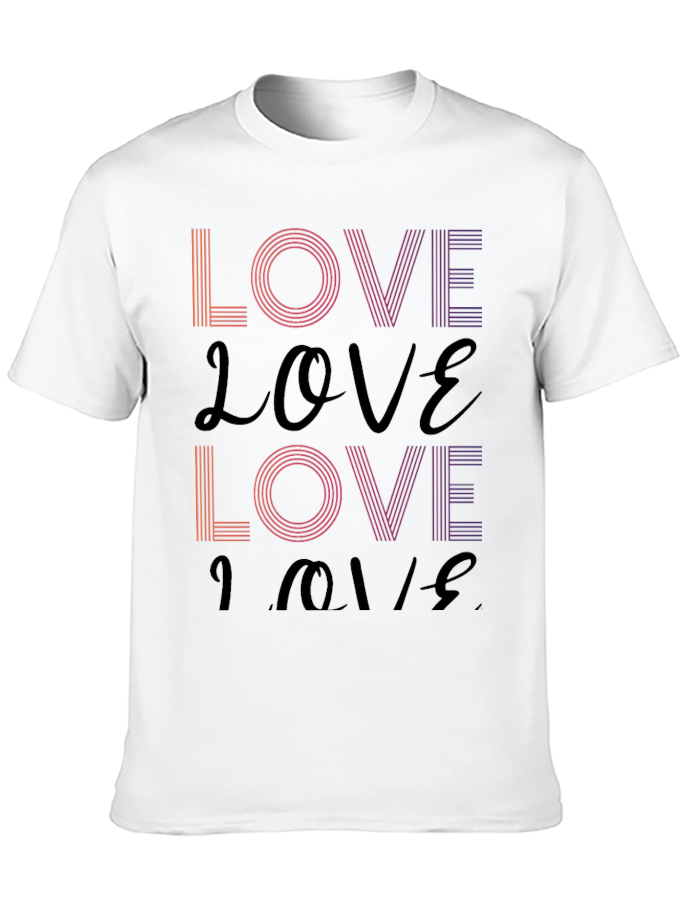 Retro Love T-Shirt - Stylish Gradient Design
