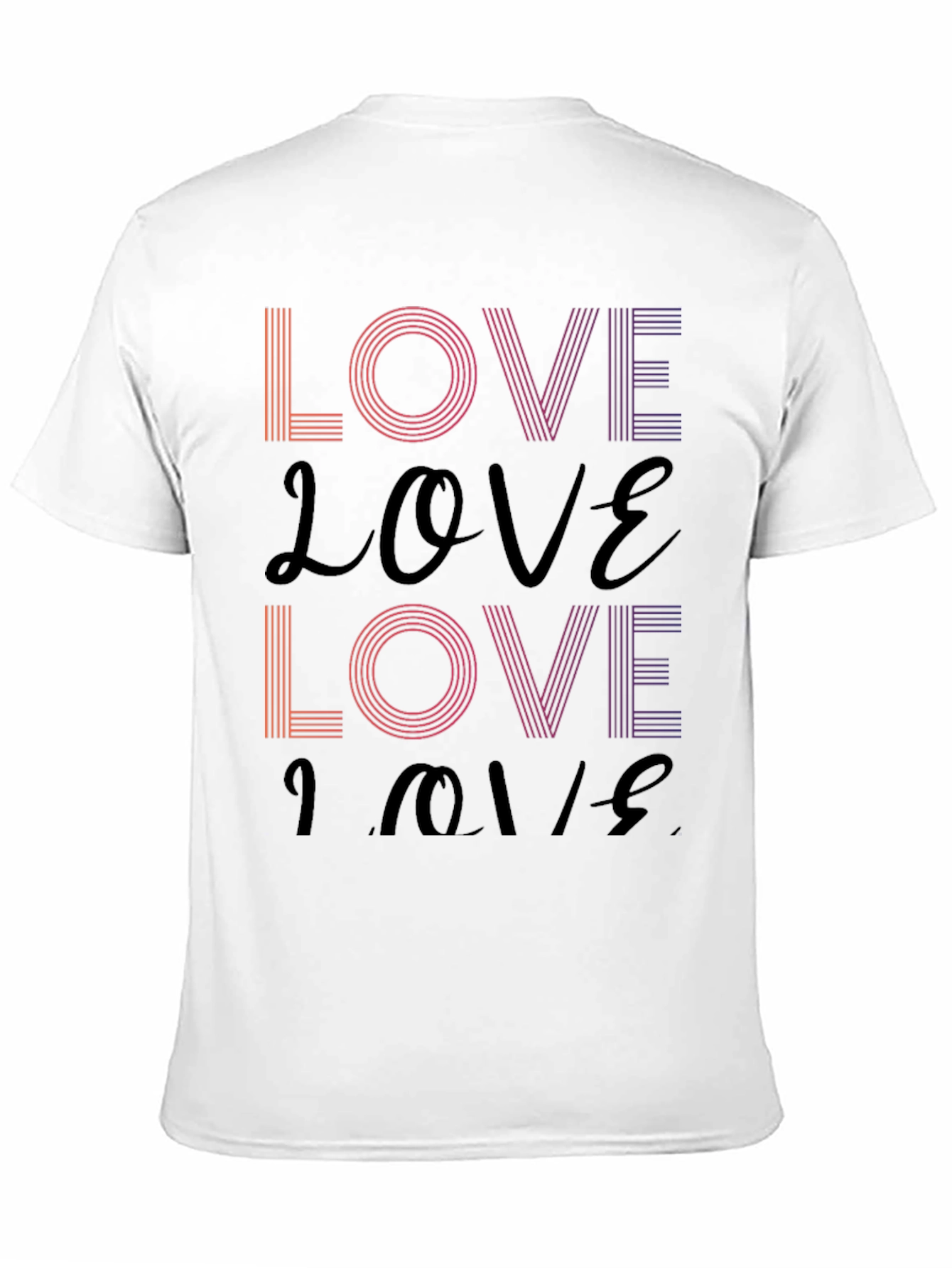 Retro Love T-Shirt - Stylish Gradient Design