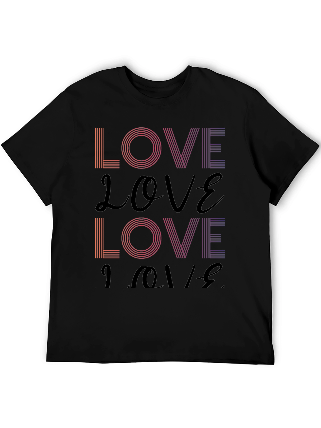 Retro Love T-Shirt - Stylish Gradient Design