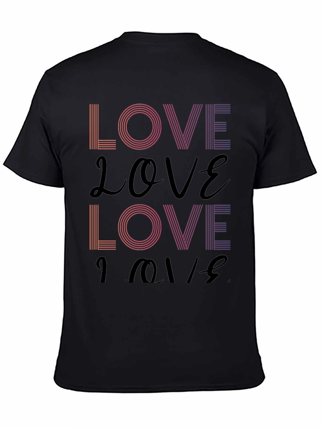 Retro Love T-Shirt - Stylish Gradient Design