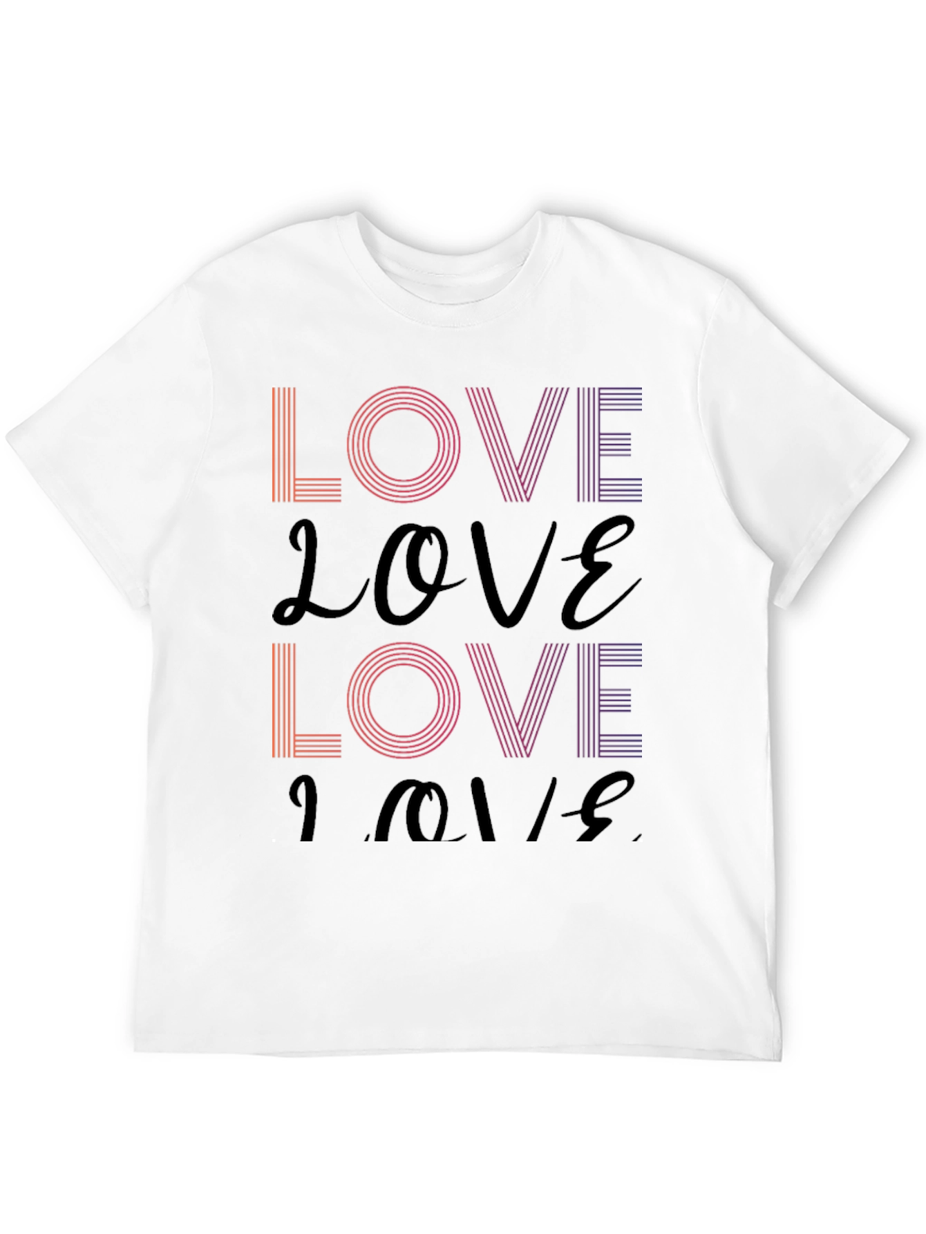 Retro Love T-Shirt - Stylish Gradient Design
