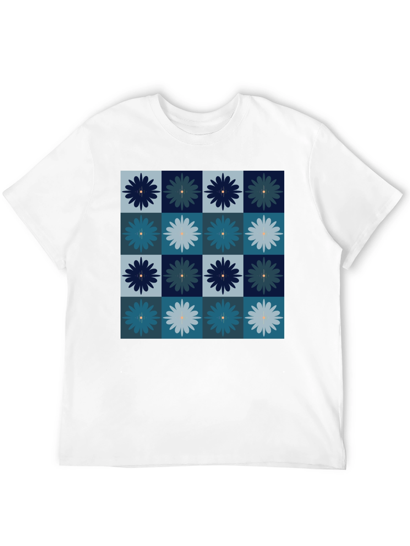 Floral Checkered T-Shirt - Modern Style