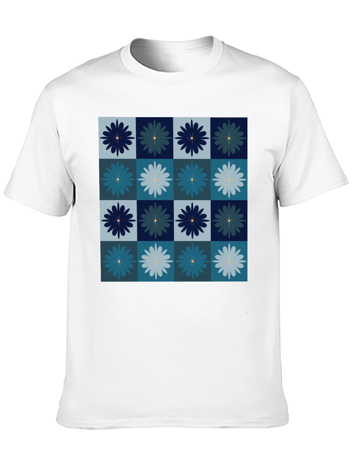 Floral Checkered T-Shirt - Modern Style