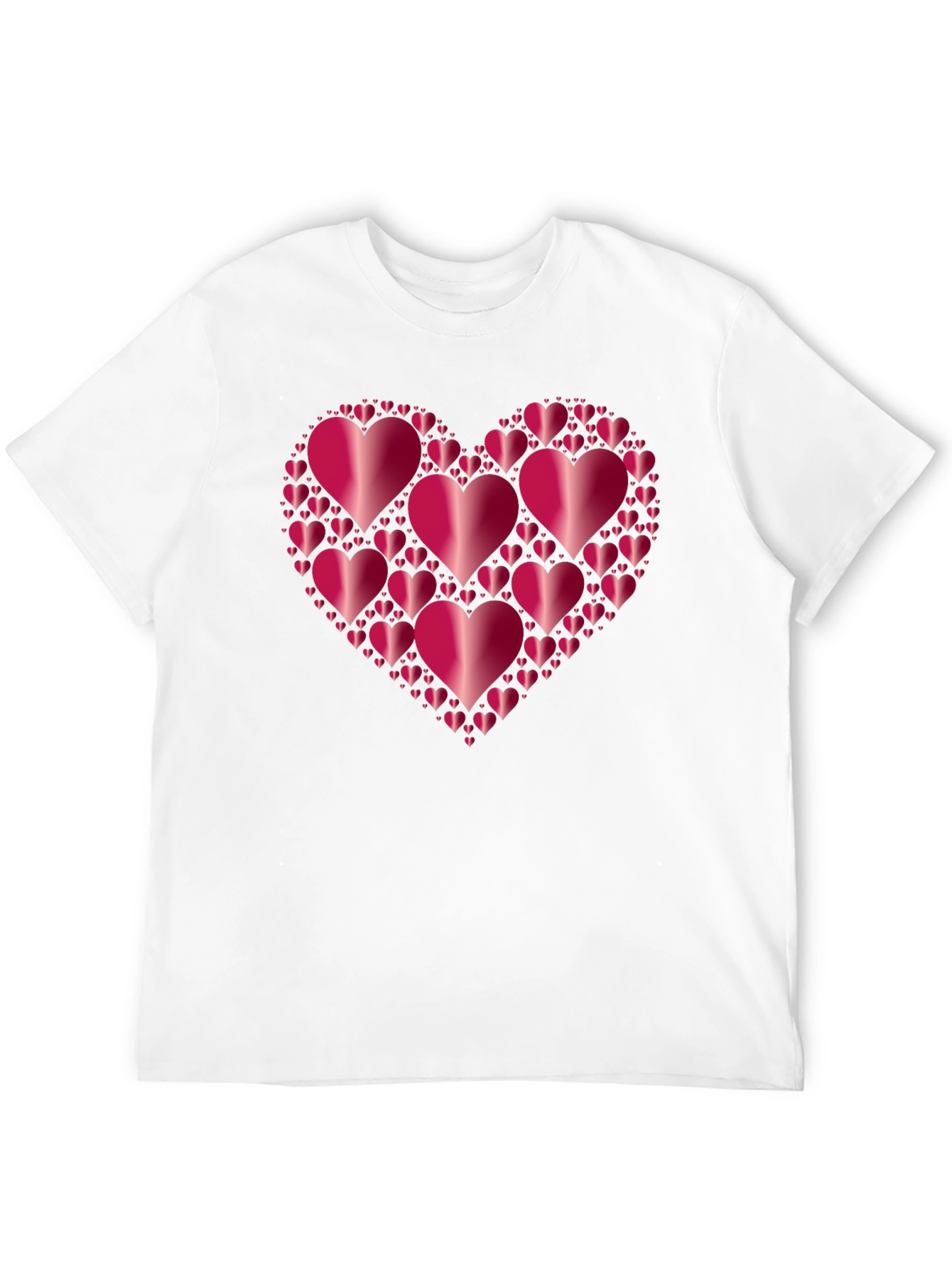 Heart Cluster Black T-Shirt - Love Design