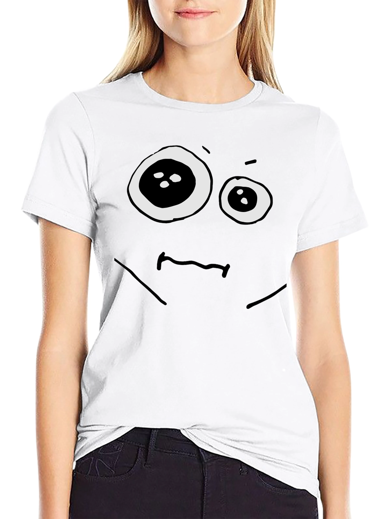 Funny Googly Eyes Black Graphic Tee