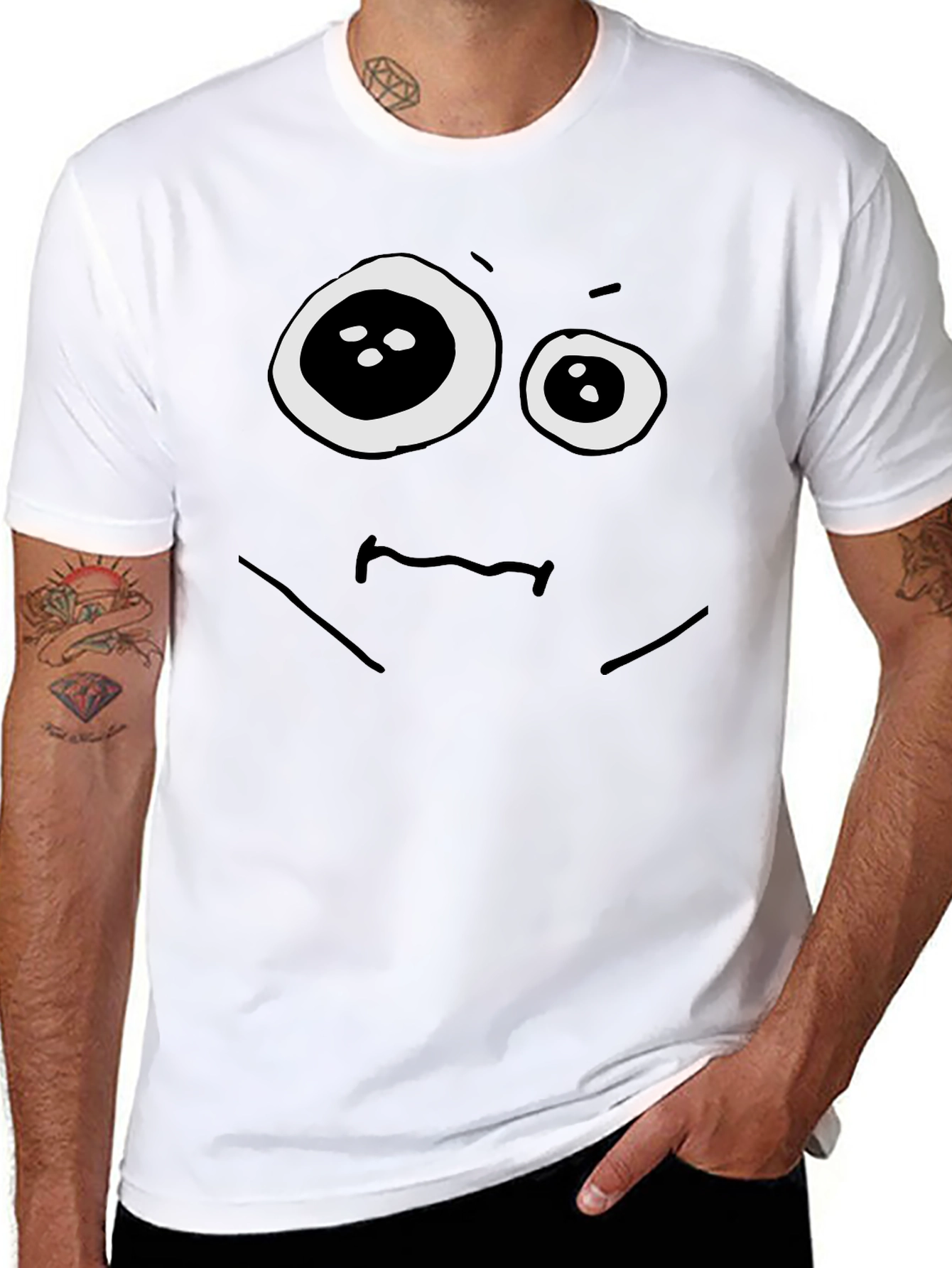 Funny Googly Eyes Black Graphic Tee