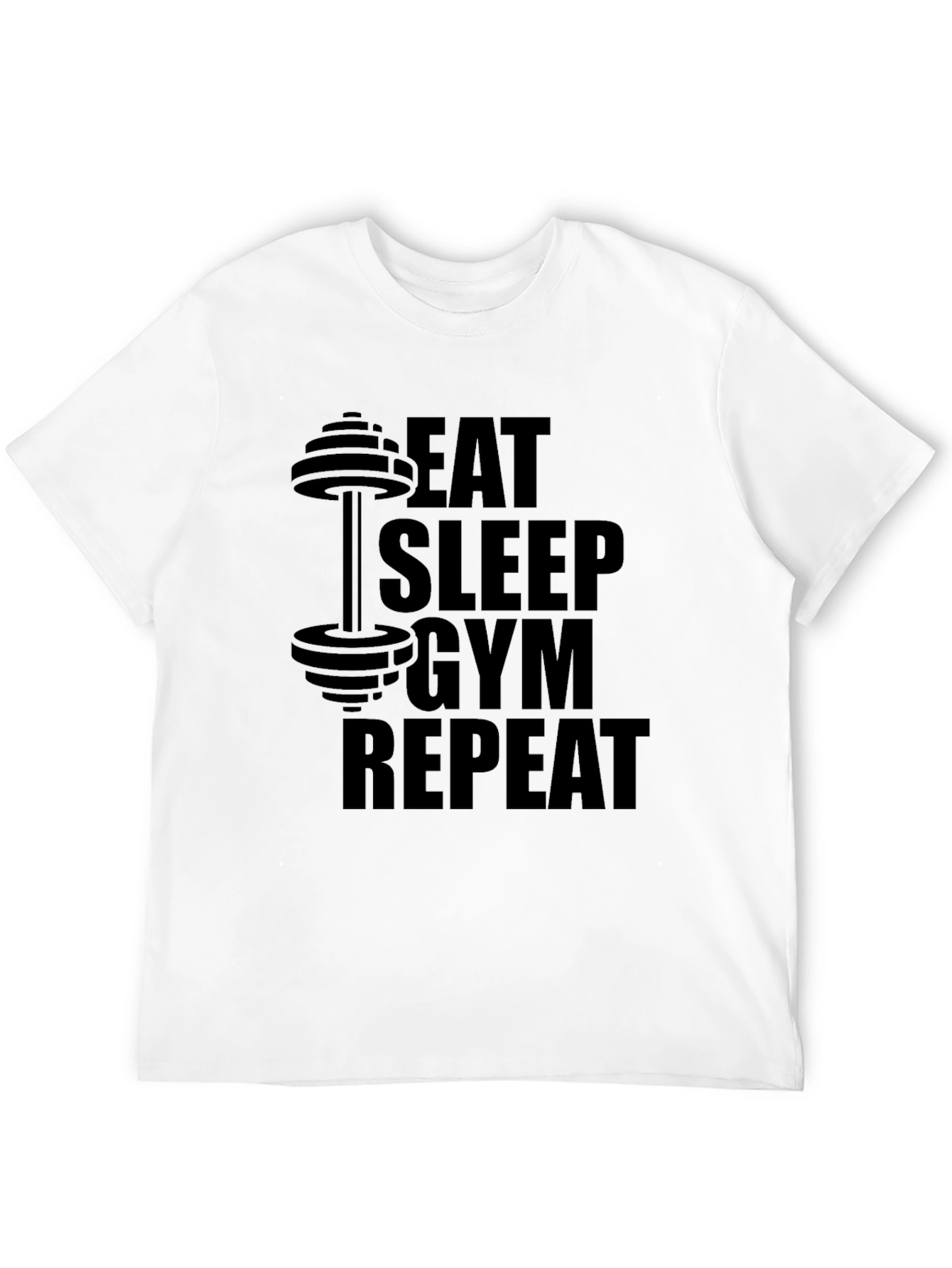 Eat Sleep Gym Repeat Black Graphic Tee