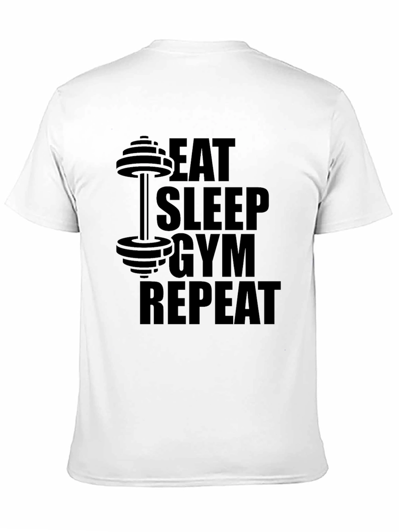 Eat Sleep Gym Repeat Black Graphic Tee