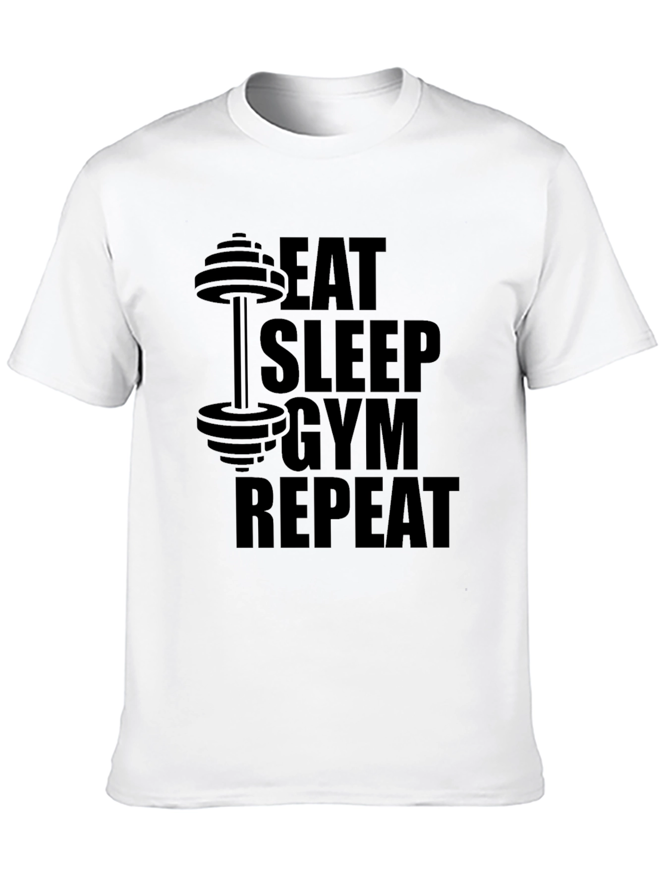 Eat Sleep Gym Repeat Black Graphic Tee
