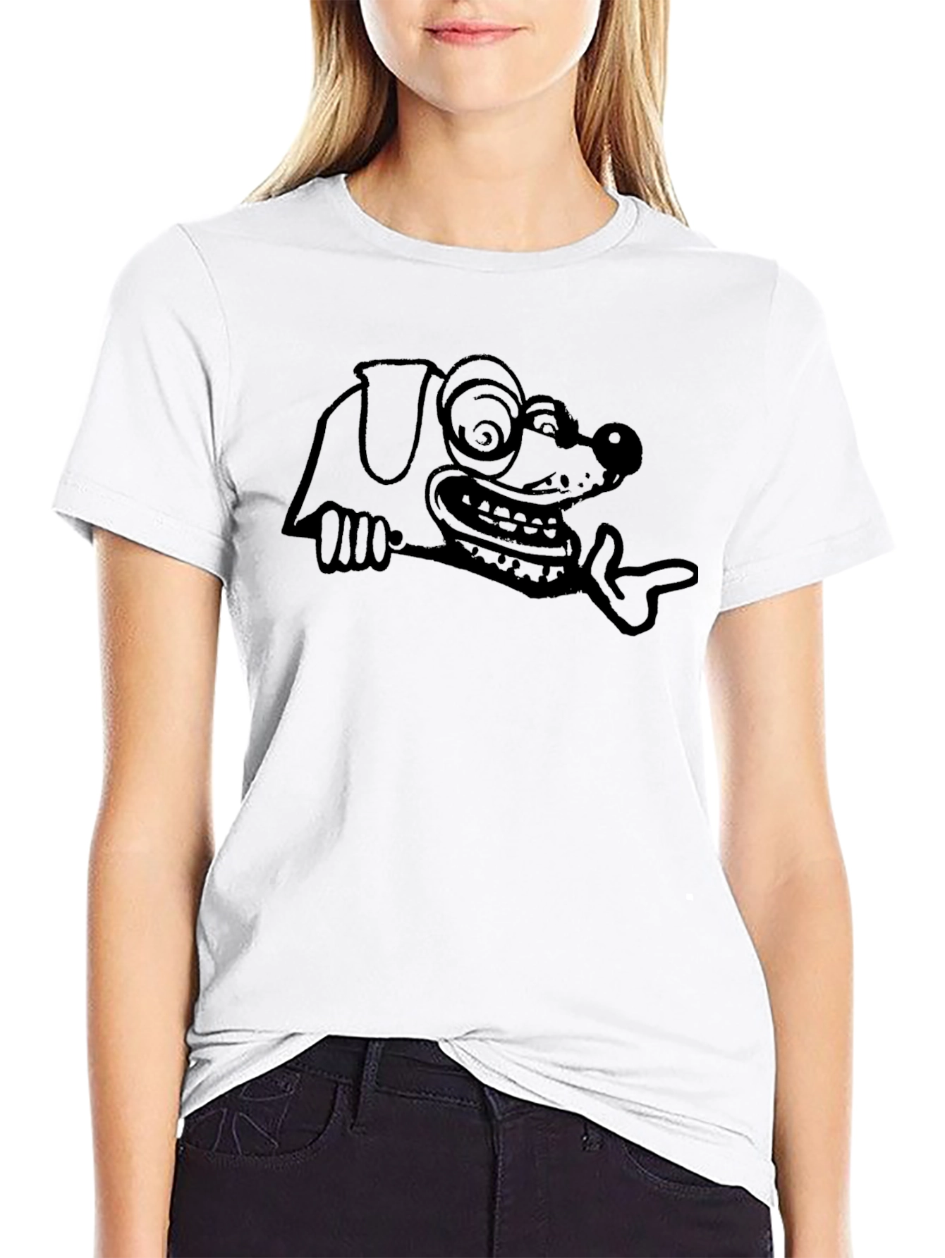 Crazy Dog Graphic Tee - Black Short Sleeve