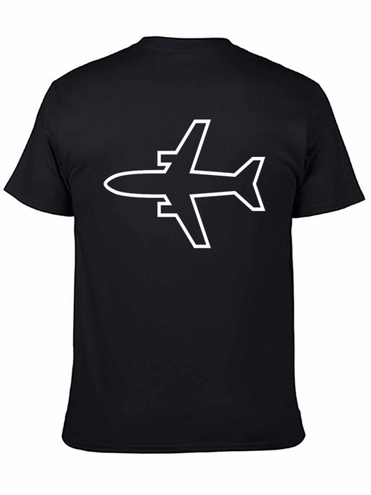 Airplane Graphic Tee - Black Cotton T-Shirt
