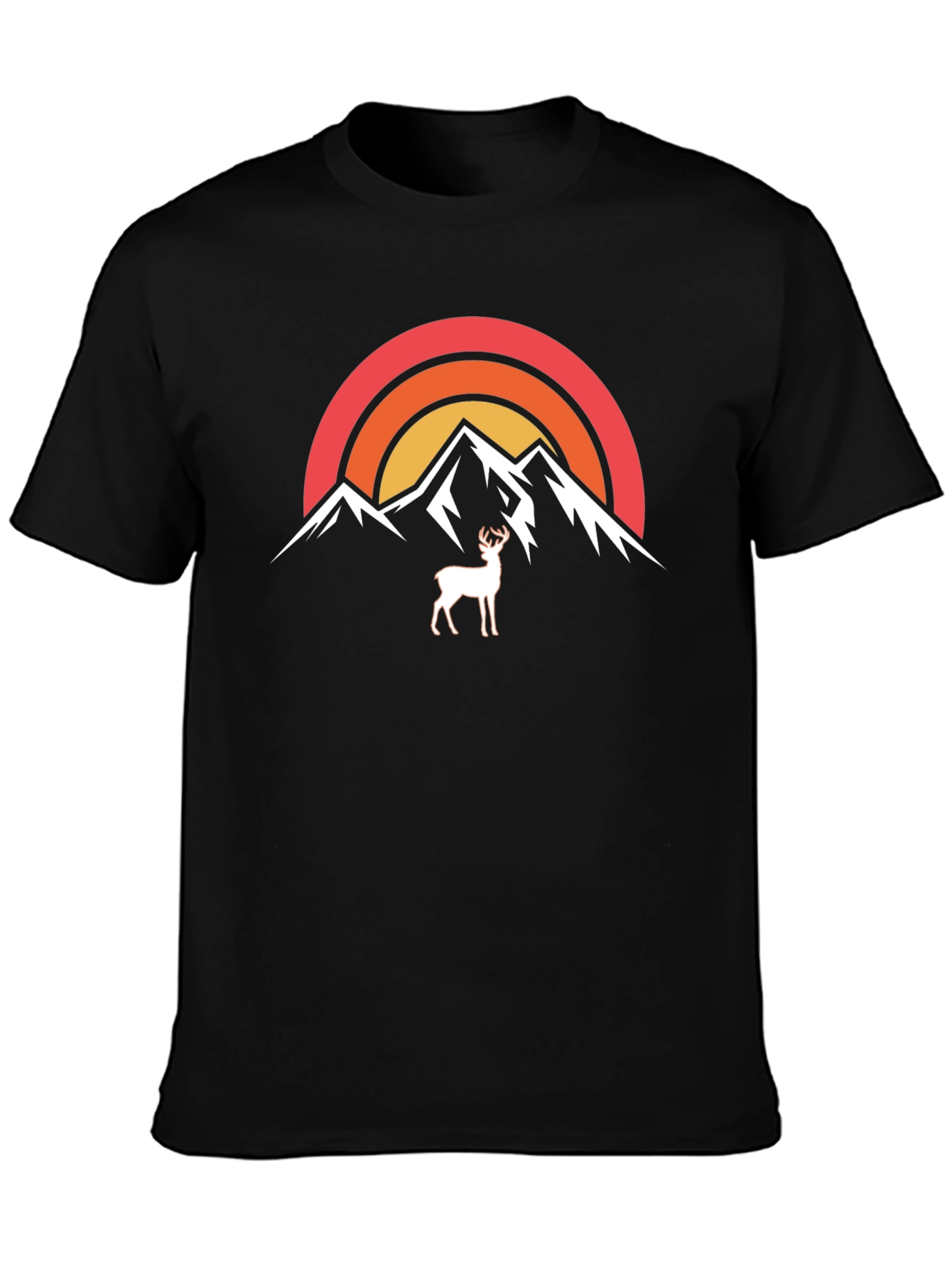 Mountain Deer Graphic Tee - Nature Inspired Design