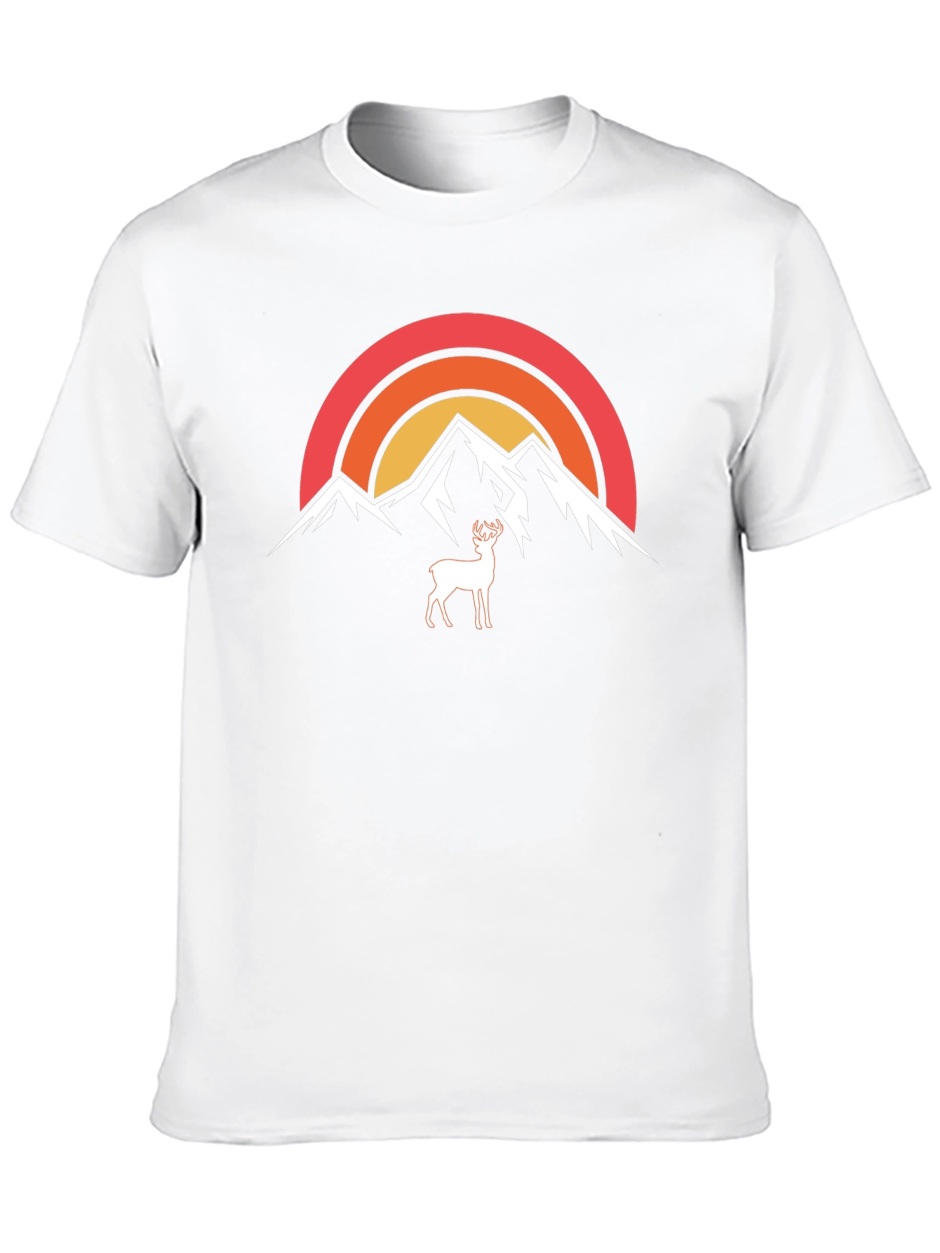 Mountain Deer Graphic Tee - Nature Inspired Design