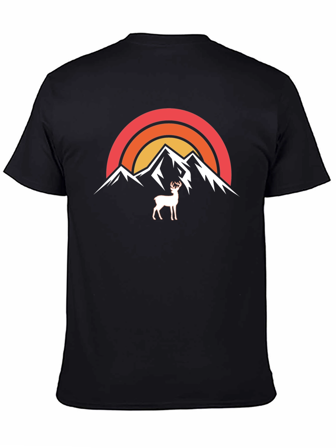 Mountain Deer Graphic Tee - Nature Inspired Design