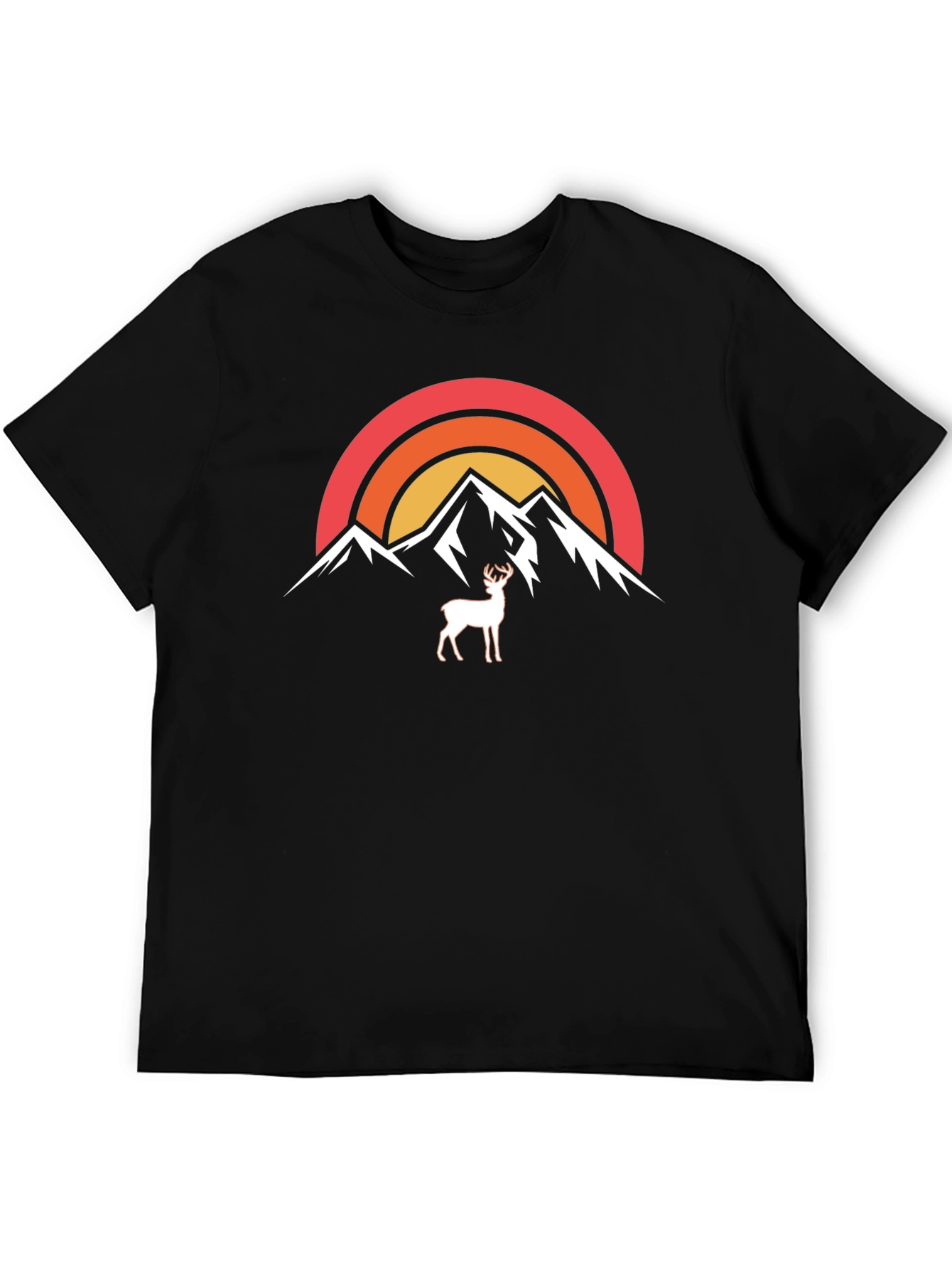 Mountain Deer Graphic Tee - Nature Inspired Design