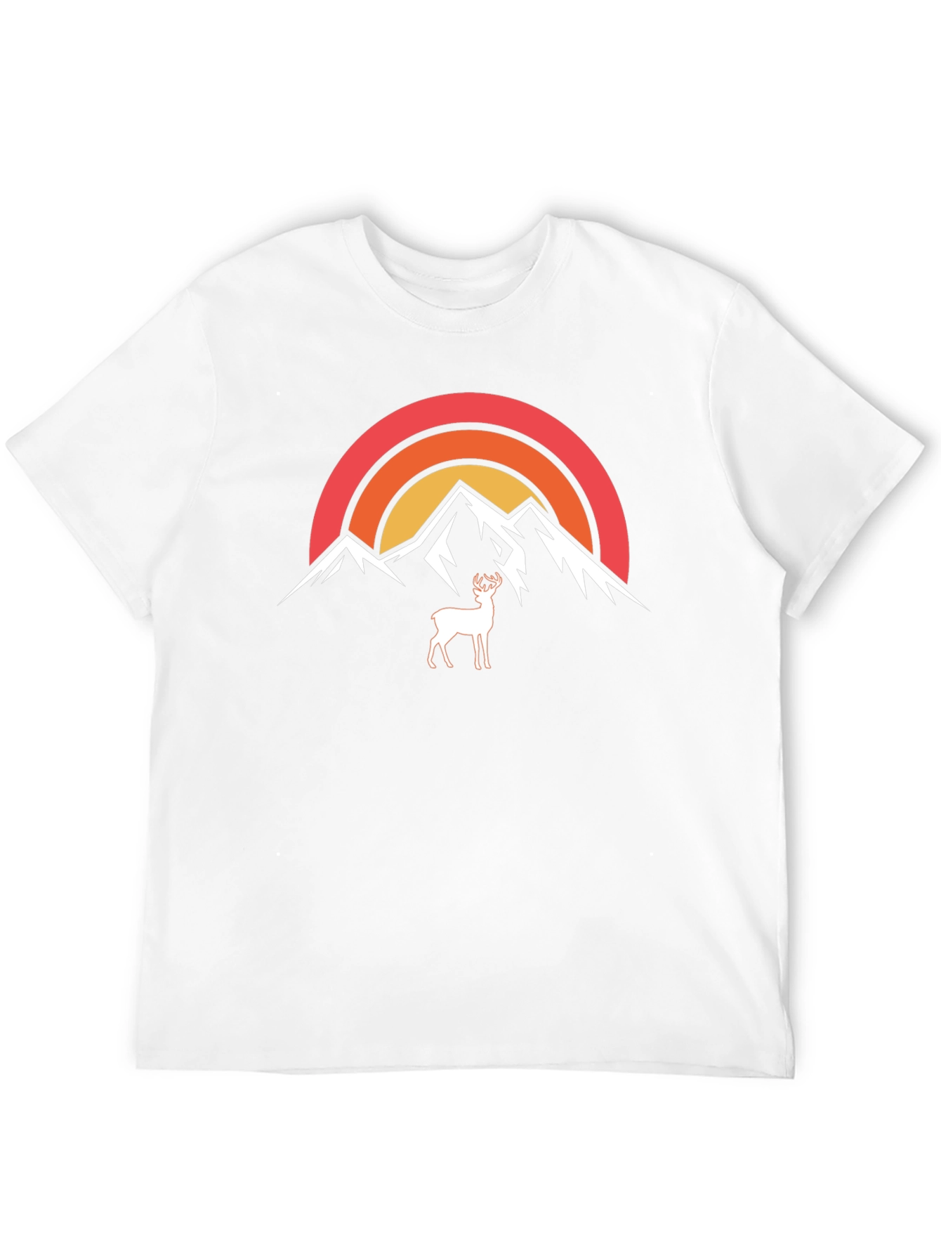 Mountain Deer Graphic Tee - Nature Inspired Design