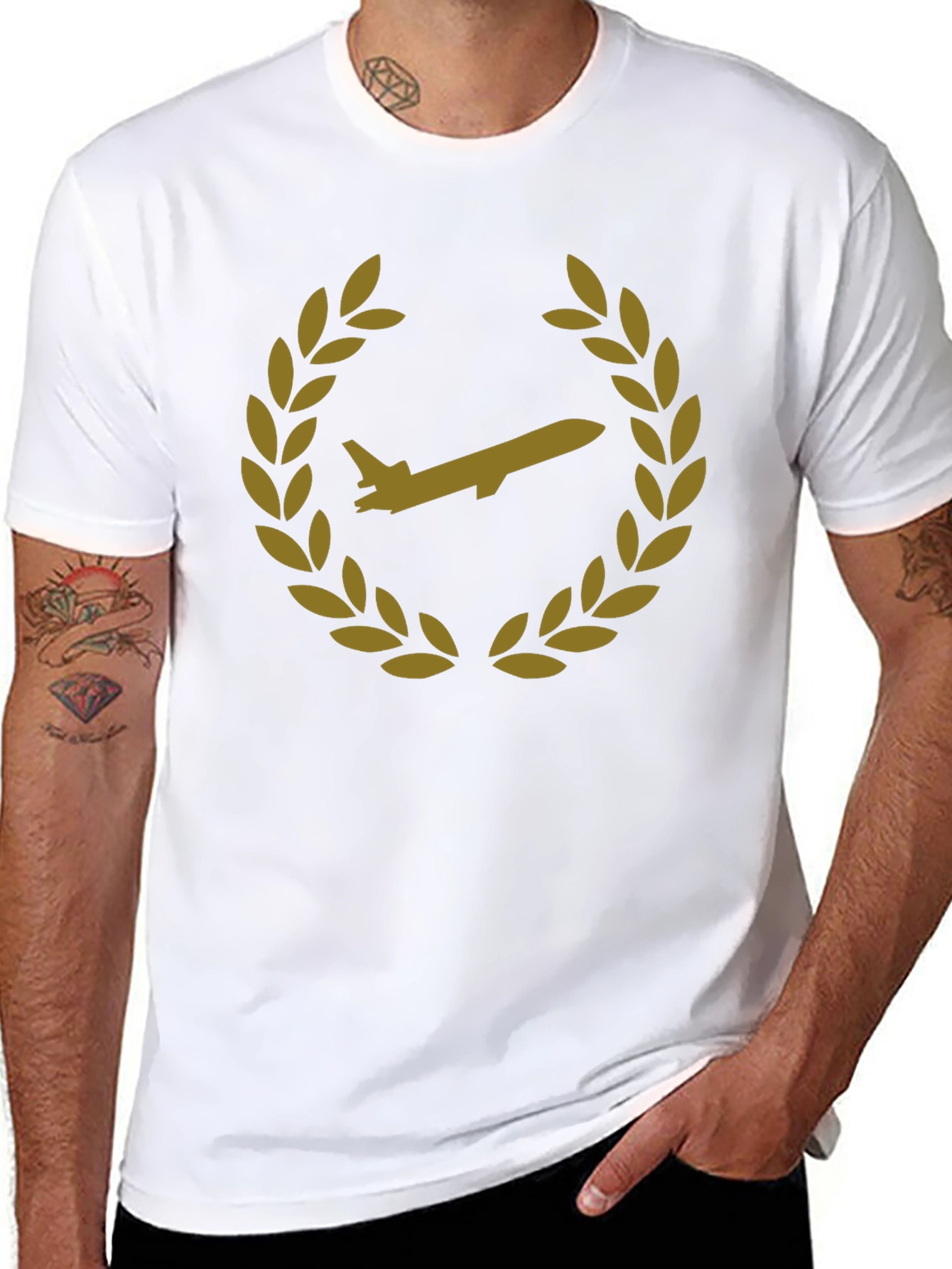 Emblem T-Shirt: Jet Laurel Wreath Design