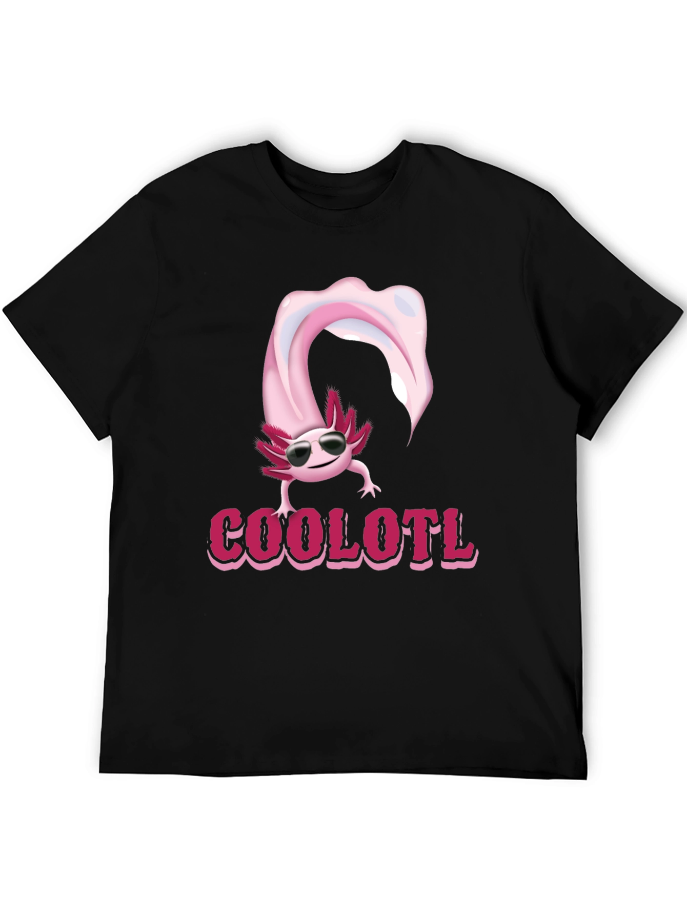 Cool Axolotl T-Shirt - Black Cotton Tee