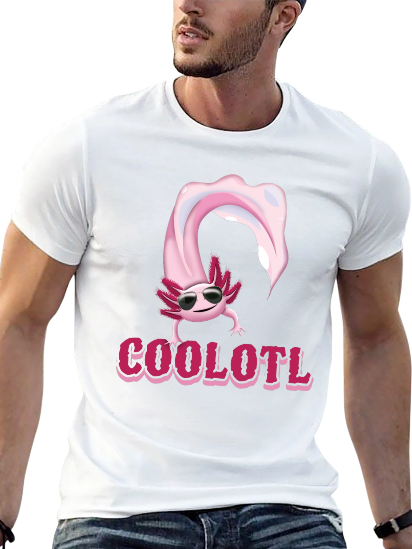 Cool Axolotl T-Shirt - Black Cotton Tee
