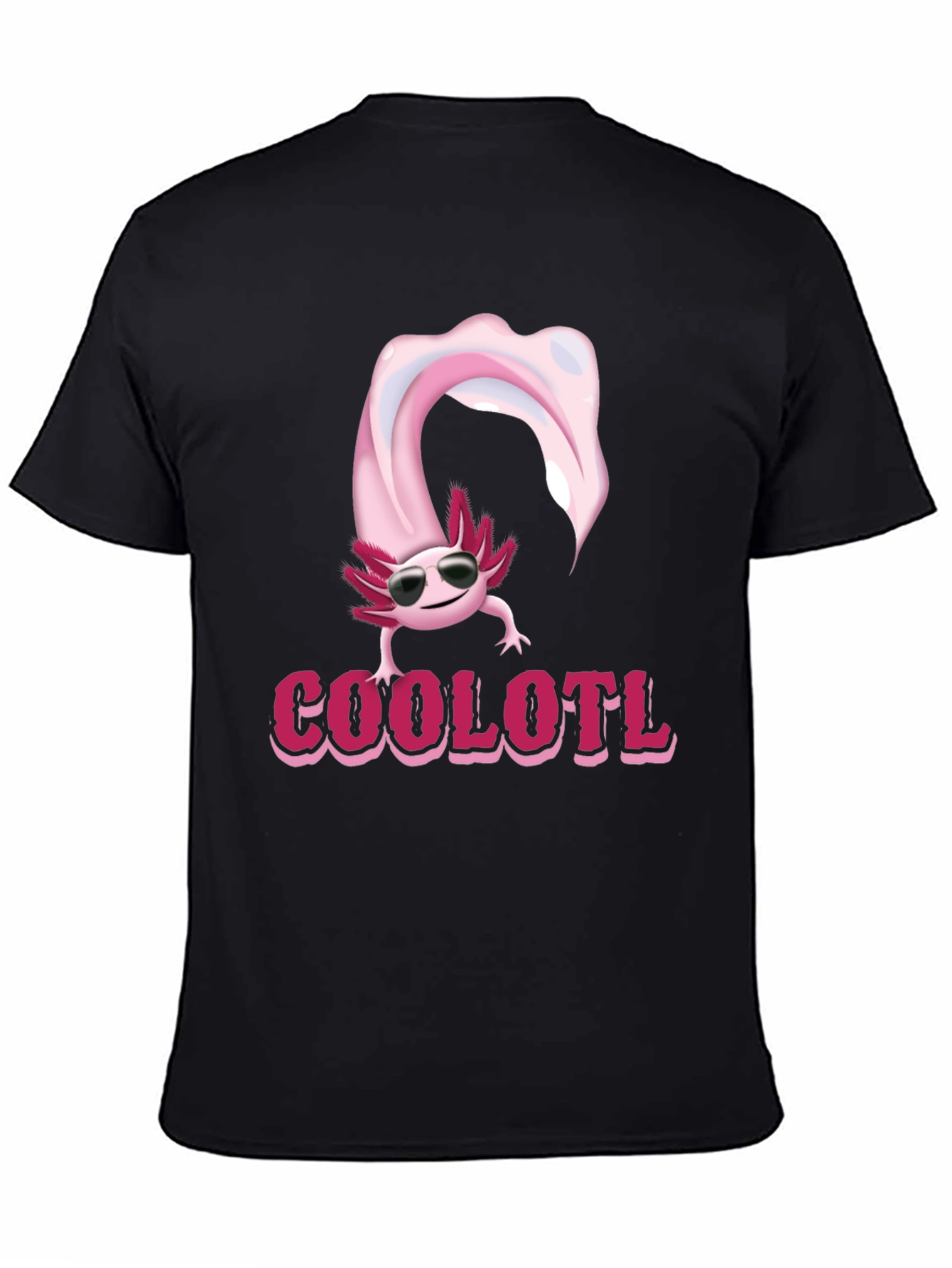 Cool Axolotl T-Shirt - Black Cotton Tee