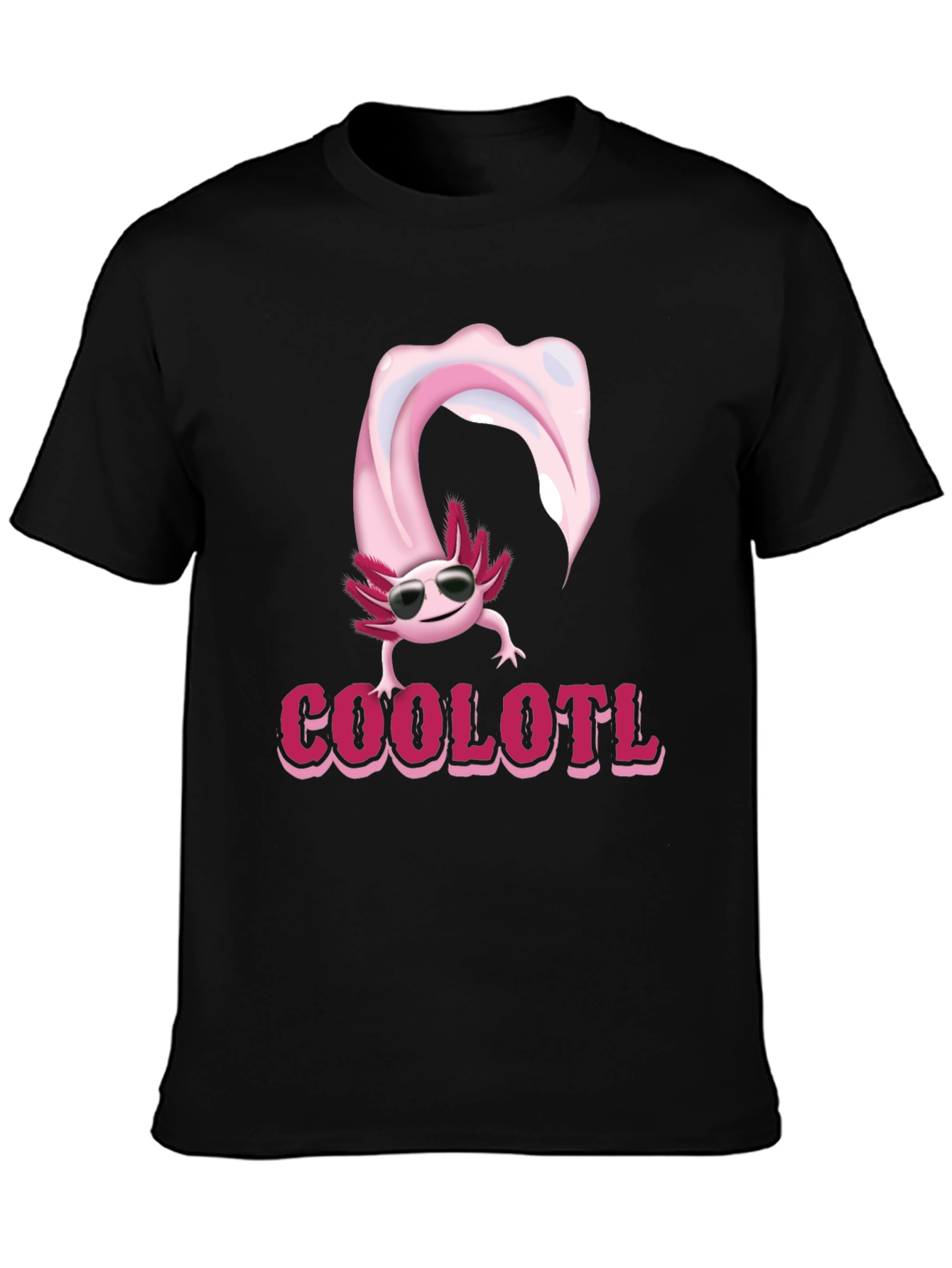 Cool Axolotl T-Shirt - Black Cotton Tee