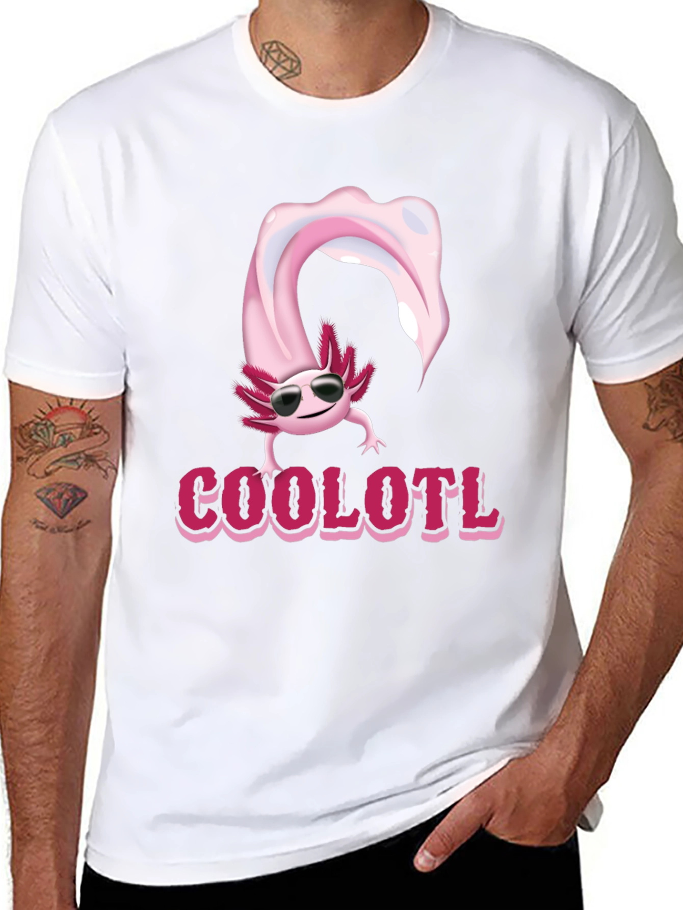 Cool Axolotl T-Shirt - Black Cotton Tee