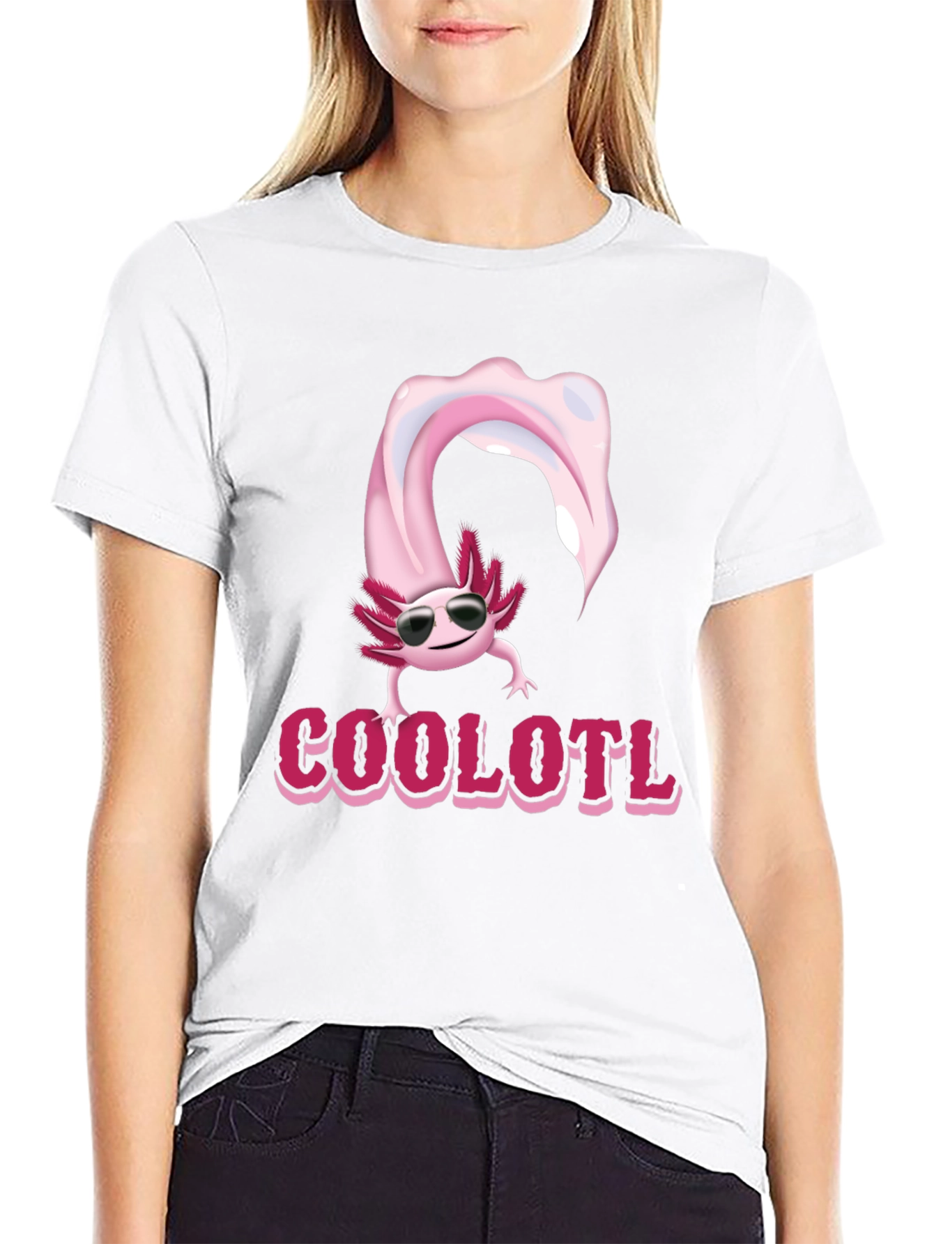 Cool Axolotl T-Shirt - Black Cotton Tee