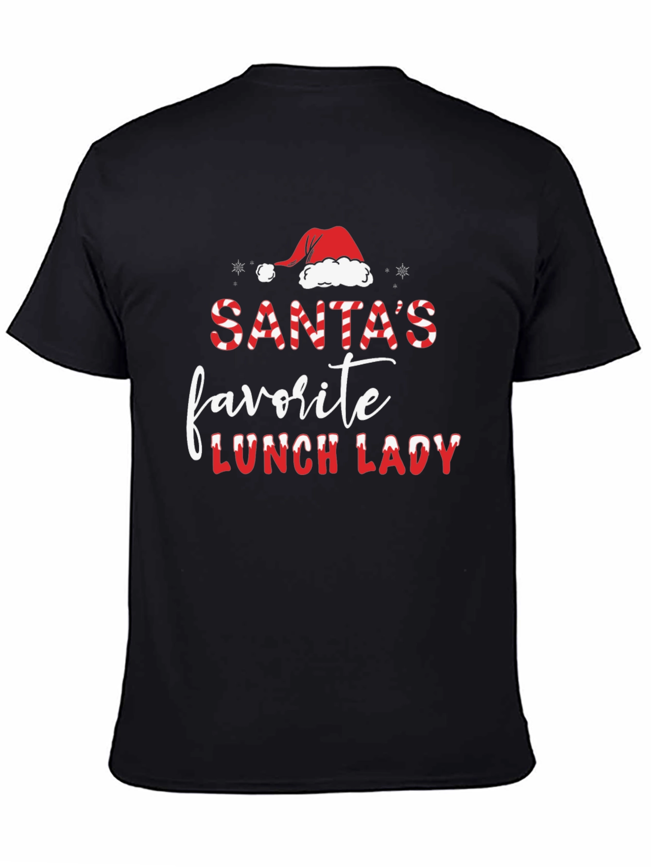 Santas Favorite Lunch Lady Black T-Shirt