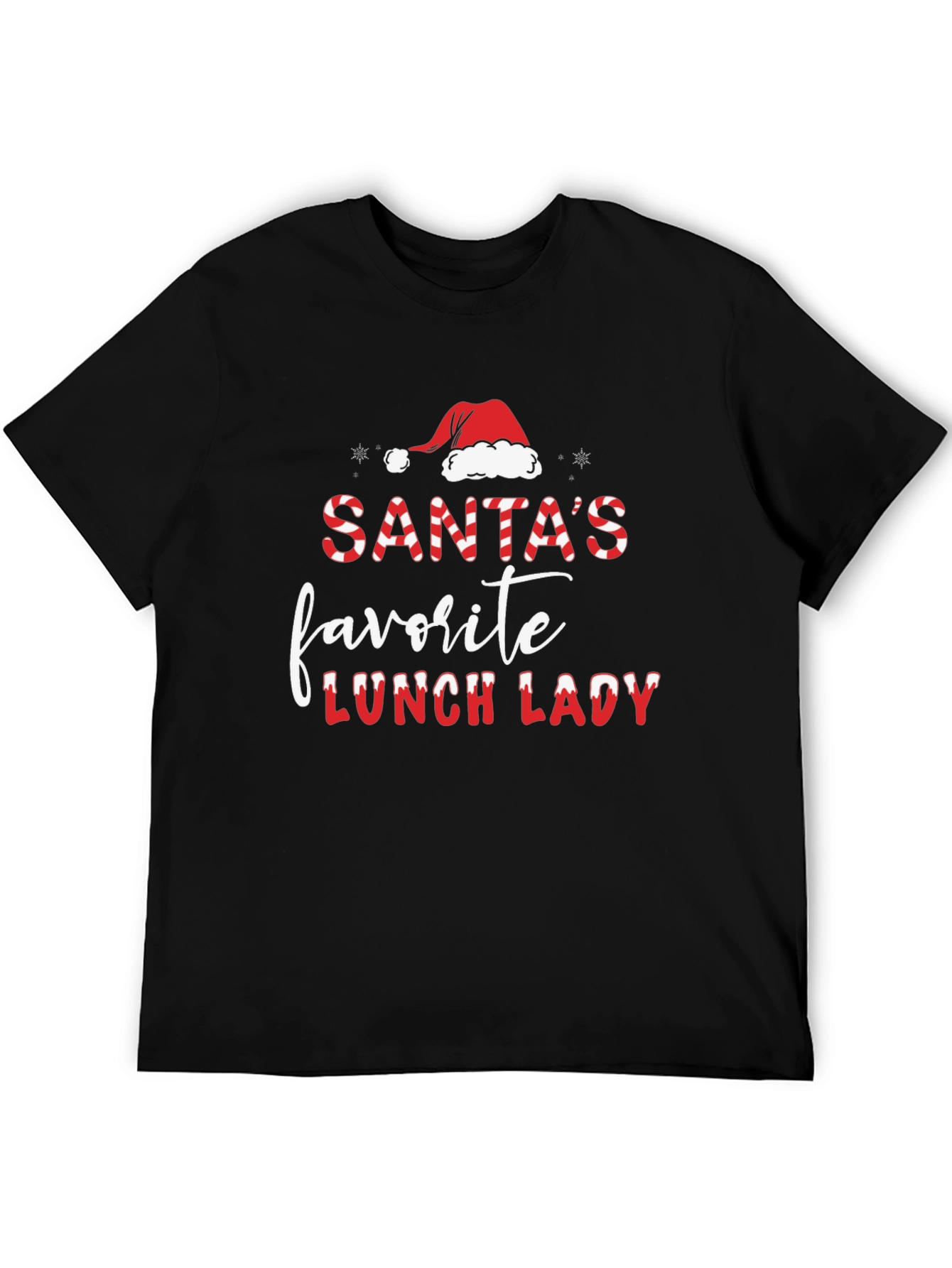 Santas Favorite Lunch Lady Black T-Shirt