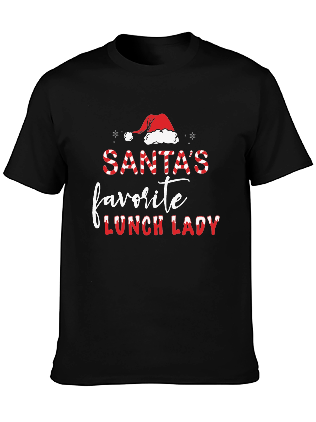 Santas Favorite Lunch Lady Black T-Shirt