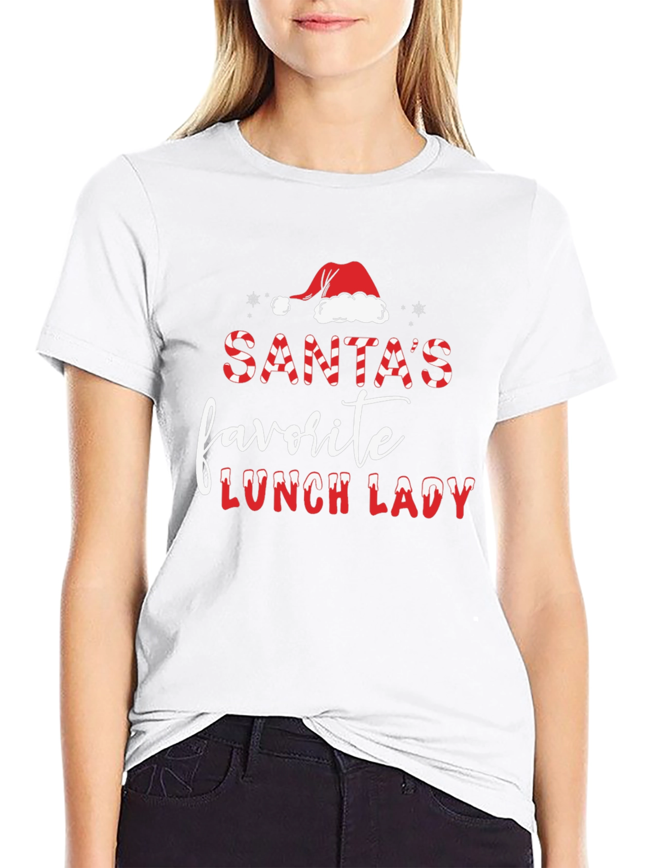 Santas Favorite Lunch Lady Black T-Shirt