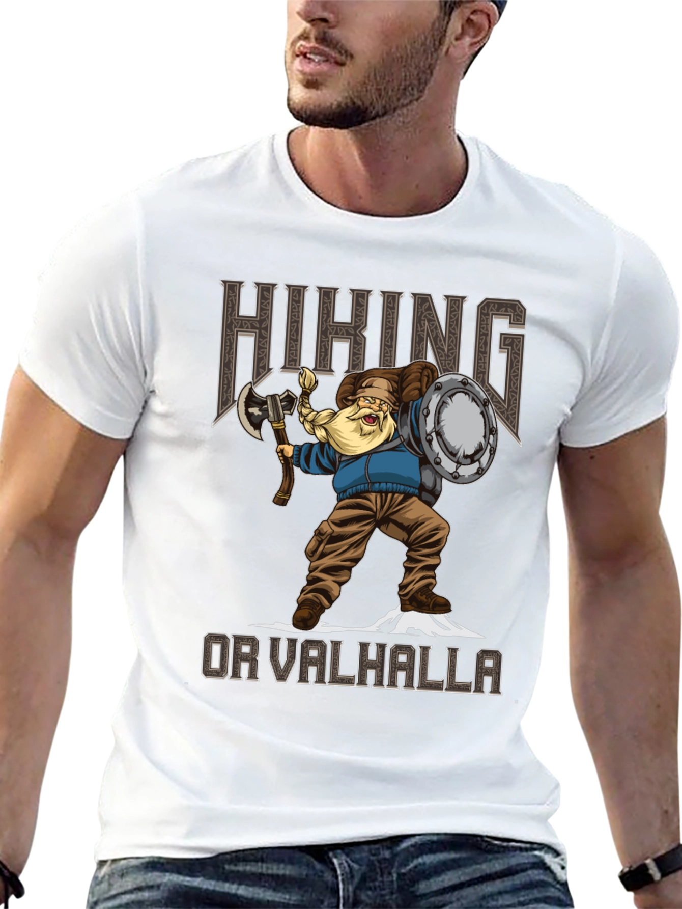 Hiking Or Valhalla Viking Graphic Tee