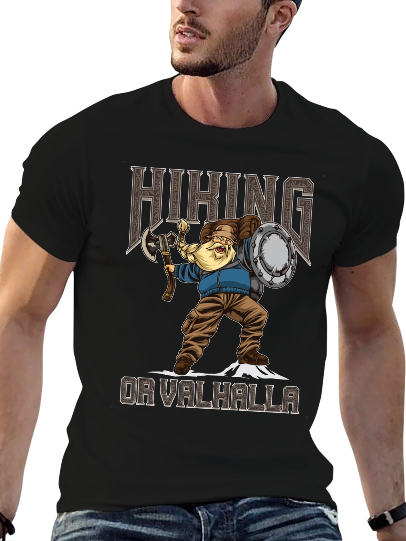 Hiking Or Valhalla Viking Graphic Tee