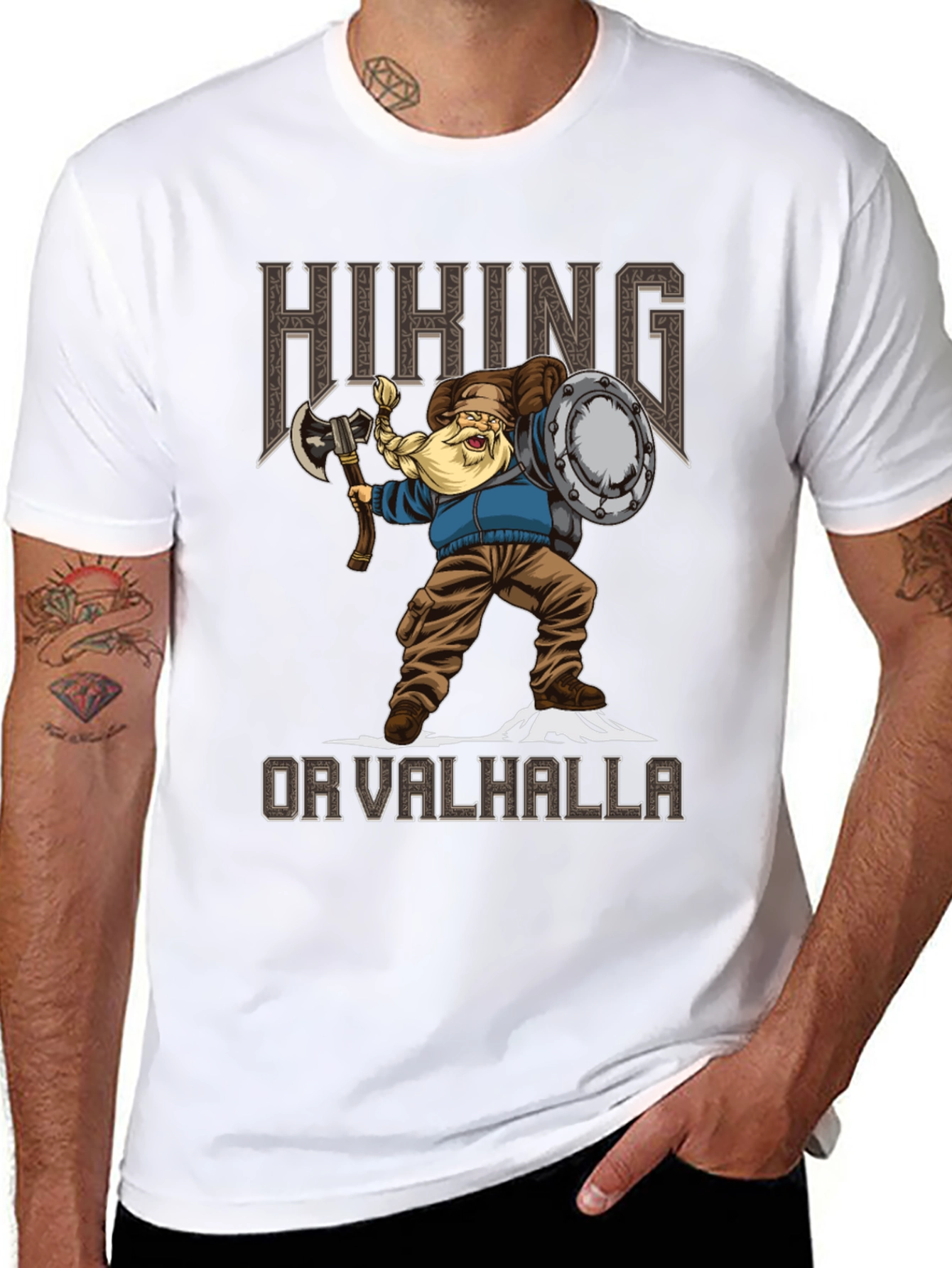 Hiking Or Valhalla Viking Graphic Tee